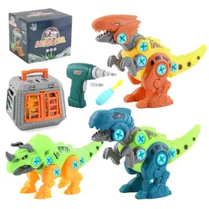 DIY assembled dinosaur Building block toys Assembly of Tyrannosaurus Rex Creative Building Blocks with Mini electric drill gift for kids Building Blocks Set Building Kit