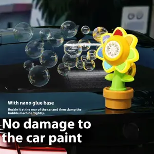 Sunflower Bubble Machine, roof Remote Control Bubble Machine, can Shake with Light, Suitable for Cars, Electric Cars, Bicycles