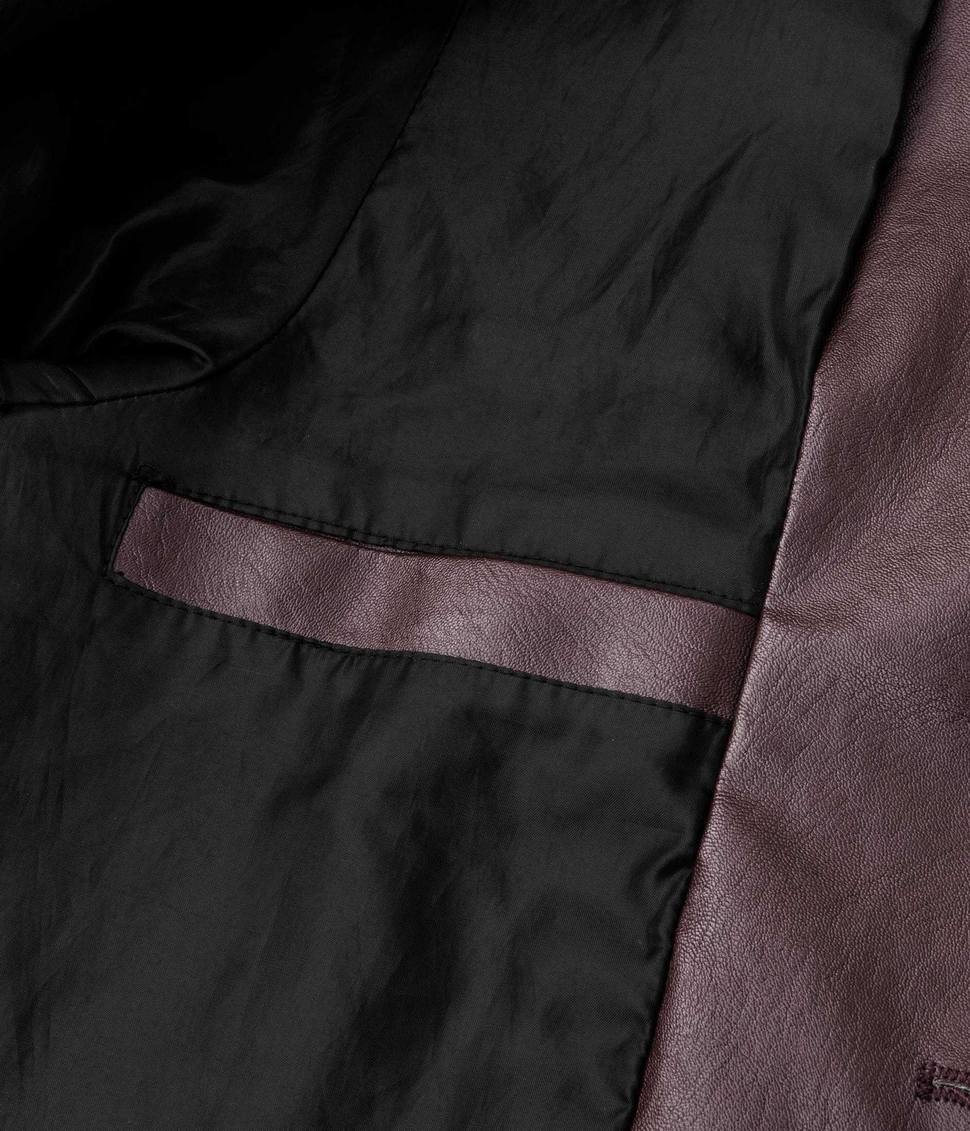Men's Chic Faux Leather Slim-Fit Double-Button Blazer - Plain, Do Not Iron Business Casual Menswear for All-Seasons Commuting