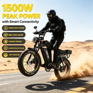 Rugged Off Road Fat Tire E-Bike 20" CST Tyre, NFC Intelligent Unlock System, All Terrain Adult Ebike Equipped with 1500W Peak Motor & 48V 15Ah Removable Lithium Battery