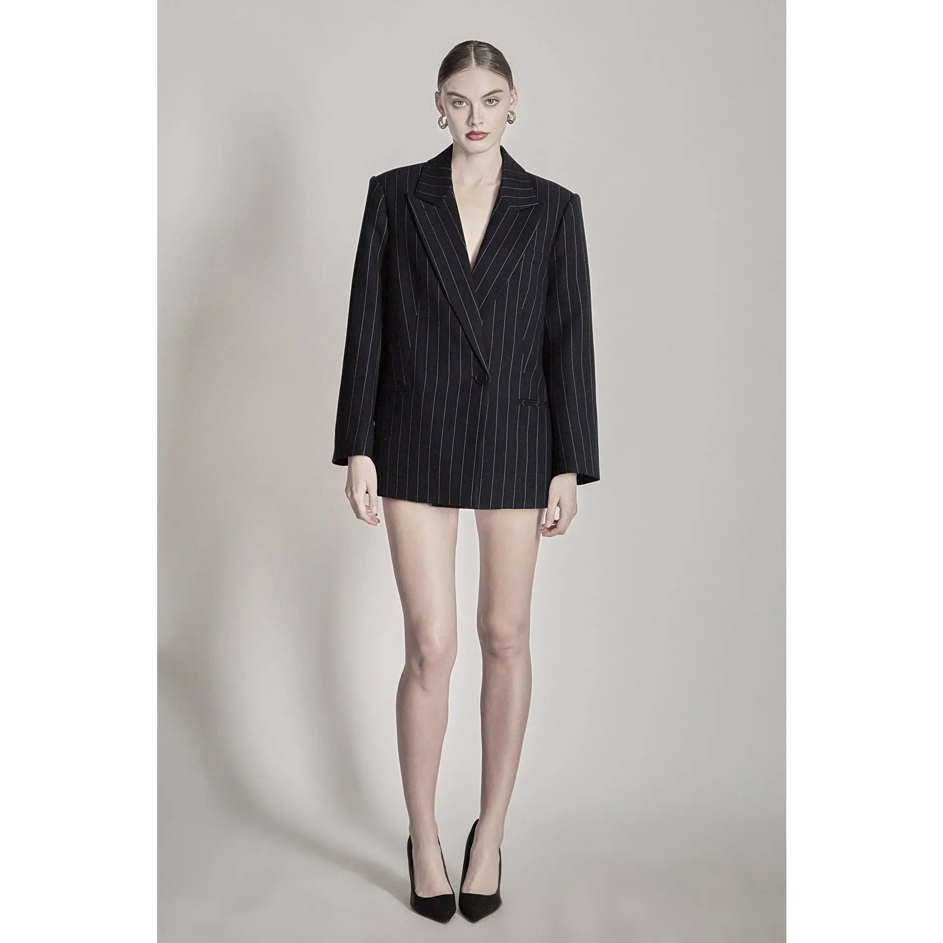 Oversized Pinstripe Blazer