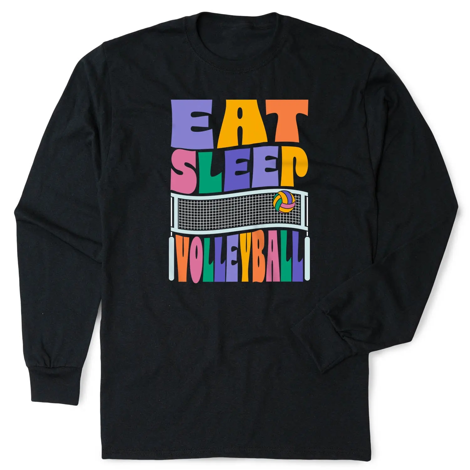 Long Sleeve Volleyball Athletic Fashion T-Shirt - Ideal for Volleyball Training Sessions, Bold Colors, Clothes