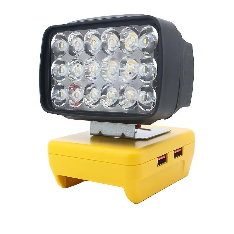 Portable LED Working Light, Rechargeable Work Light, Batteries Required Cordless LED Job Site Light, Dual USB A Interface Fast Charging Outdoor Emergency Work Light (Batteries not included)
