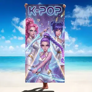 K-Pop Cyberpunk Beach Towel, Soft, Trendy, Super Absorbent Microfiber, Quick Drying, Lightweight, Perfect for Beach Party Travel Camping, Various Sizes