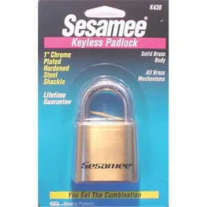 212 MAIN Sesamee Marine Padlock - Combination Lock with All Brass Mechanisms, Marine Type Brass Body, Chromed Hardened Steel Construction, Lifetime Guarantee, Automotive & Motorcycle Security Accessory