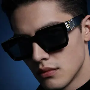 Unisex Millionaire Style Sunglasses with Gold Accents Trendy Fashion Internet Celebrity Shades Versatile Stylish Gift for Men and Women