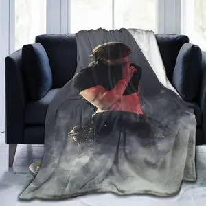 Bang Chan Anime Print Flannel Blanket - Soft Polyester, a comfortable choice for home and office in all seasons, the perfect gift for anime fans, cozy sofa cover |   Anime Print Blanket |   Polyester Knit Fabric