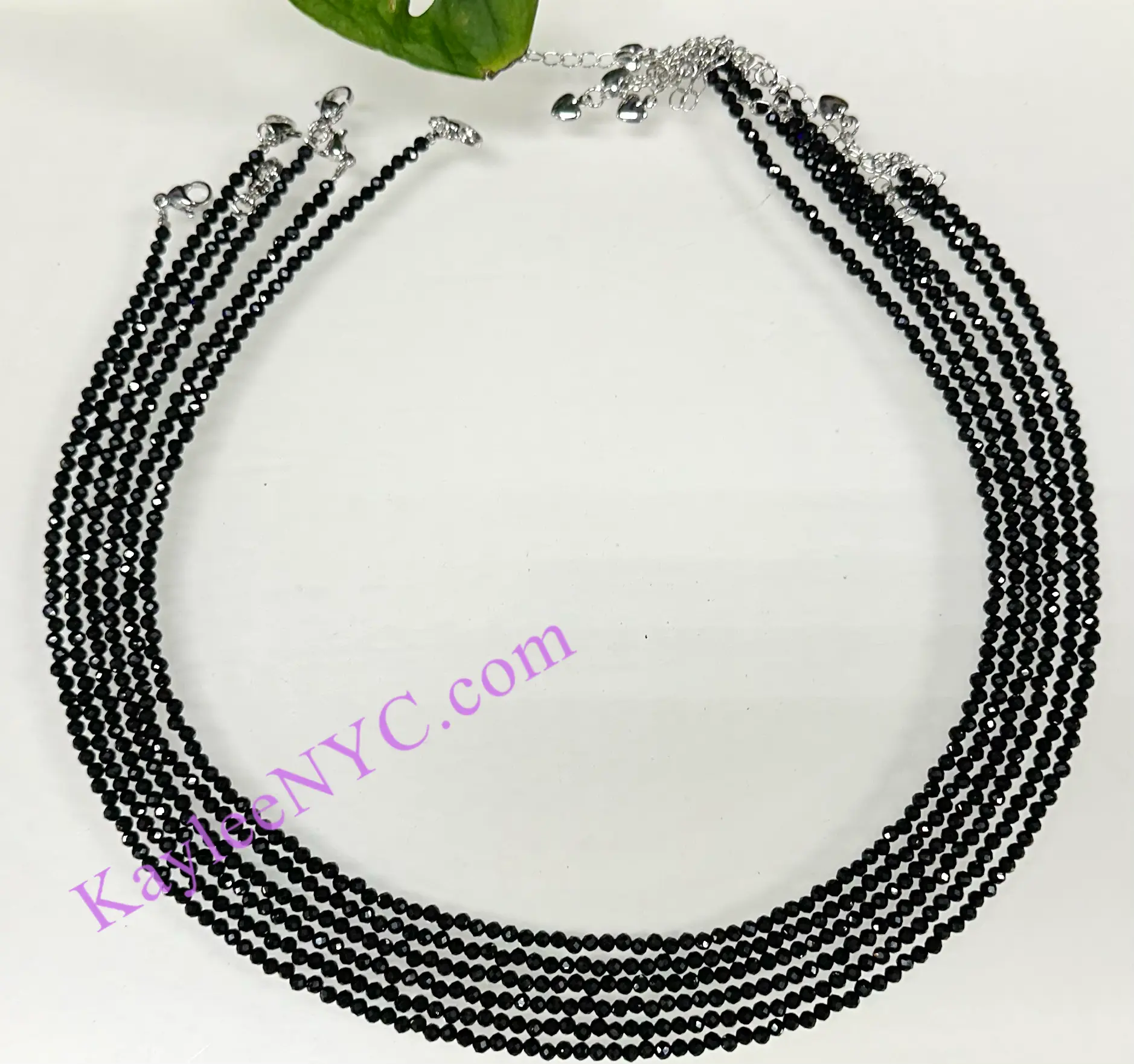 6 PCs 2mm Natural Black Spinel Necklaces