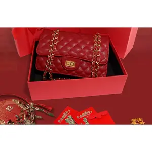 Crimson Royale Quilted Chain Bag