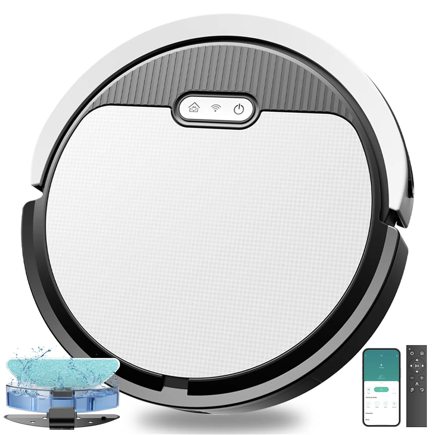 Pureatic Robot Vacuum and Mop Combo - 5000Pa Suction, Gyroscope, Wi-Fi Voice Control/Alexa/App Compatible, Self-Charging Cordless Rechargeable Vacuum Spot Cleaner for Hard Floors & Pet Hair