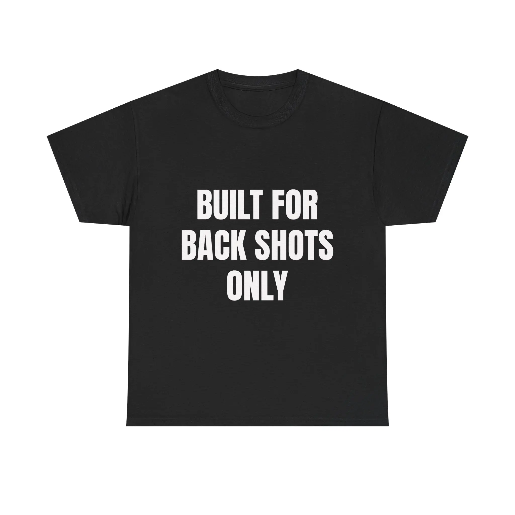 Men's 'Built For Back Shots' Bold Graphic Print Crew Neck Shortsleeve Loose Cotton T-Shirt - All Seasons Menswear Top, Breathable Fabric, 2XL, Machine Washable, Normal Type, Loose Fit, Casual