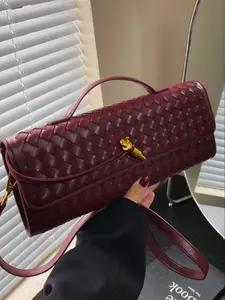 Women's Woven Handbag, PU Leather Handmade Wallet, Clutch Bag, Casual Crossbody Bag, Evening Shoulder Bag, Fashion Practical Design, Crossbody Purses