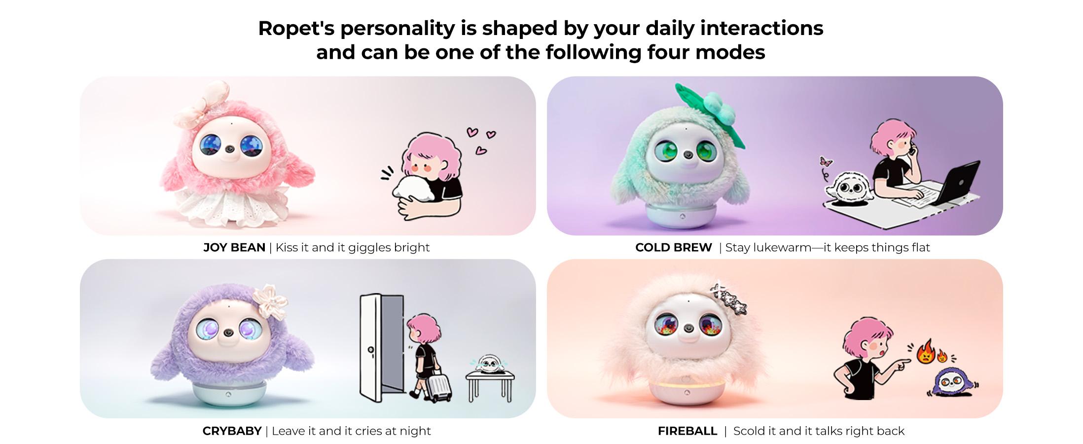 ROPET KAMOMO Companion Interactive Robot Pet, Emotional Support for Kids and Adults, AI Desk Robots, Anxiety Relief Comfort Gift