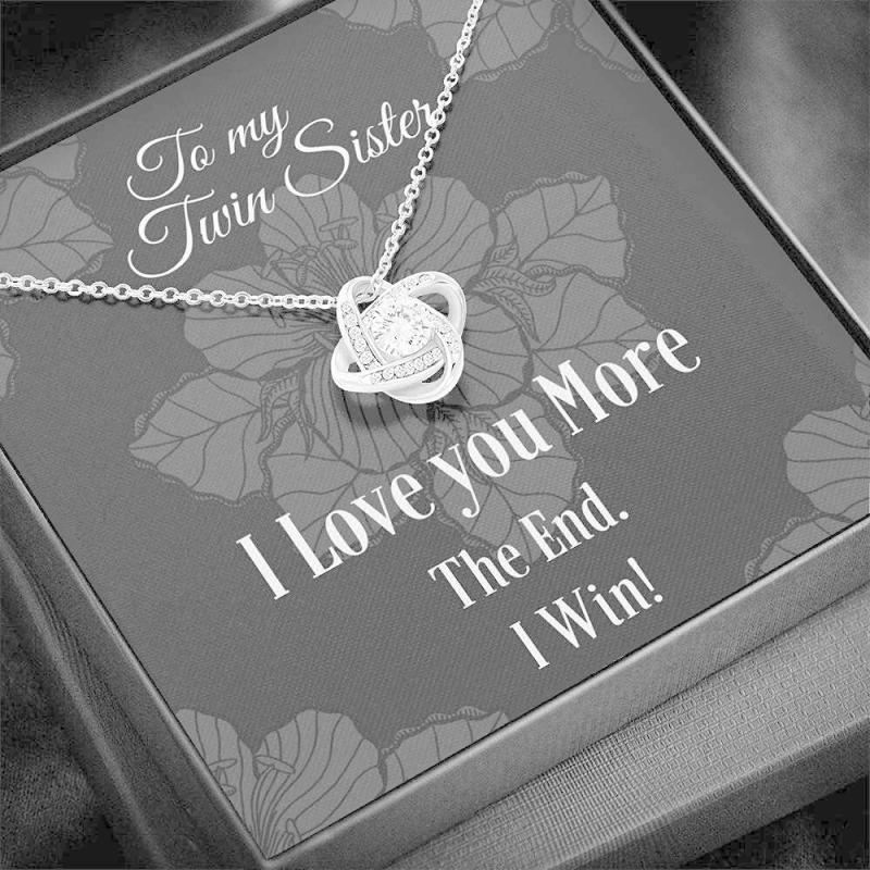 Twin Sister Gift Necklace, Gift for my Twin Sister, Twin 16th Birthday, Twin Birthday, Gift for my Twin sister, Funny Twin Sister, Anniversary Gift, Necklace Jewelry With Message Card & Box