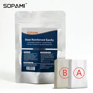SOPAMI Steel Reinforced Epoxy Putty - Permanent Repair for Metal, Wood & Concrete