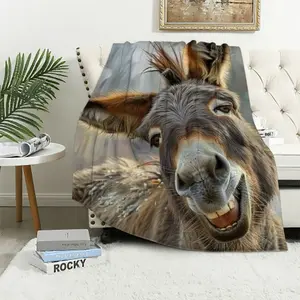 Donkey Blanket for Adults Kids, Flannel Donkey Blankets Gifts, Smile Donkey Throw Blanket for Sofa Couch Bed Living Room Soft Warm Cozy Donkey DecorFather's Day Thanksgiving Halloween Valentine's Day Holiday Gifts