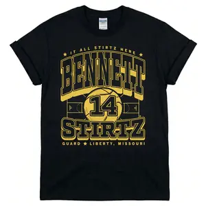 [MADE IN US] Bennett Stirtz Basketball T-Shirt - It All Stirtz Here Pun Graphic Tee - Trendy Streetwear for Hoops Fans