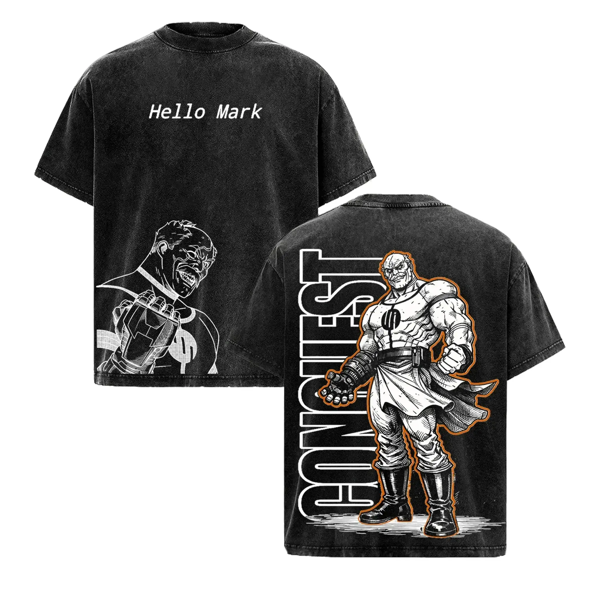 Conquest Invincible T-Shirt, Brutal Villain Graphic Tee, Alien Warrior Dark Comic Power Top | 90s Graphic American Casual Short Sleeve Tee | Premium Soft Cotton Classic Unisex T-Shirt for Daily, Gym & Streetwear | Oversized Vintage Anime Washing T-Shirt