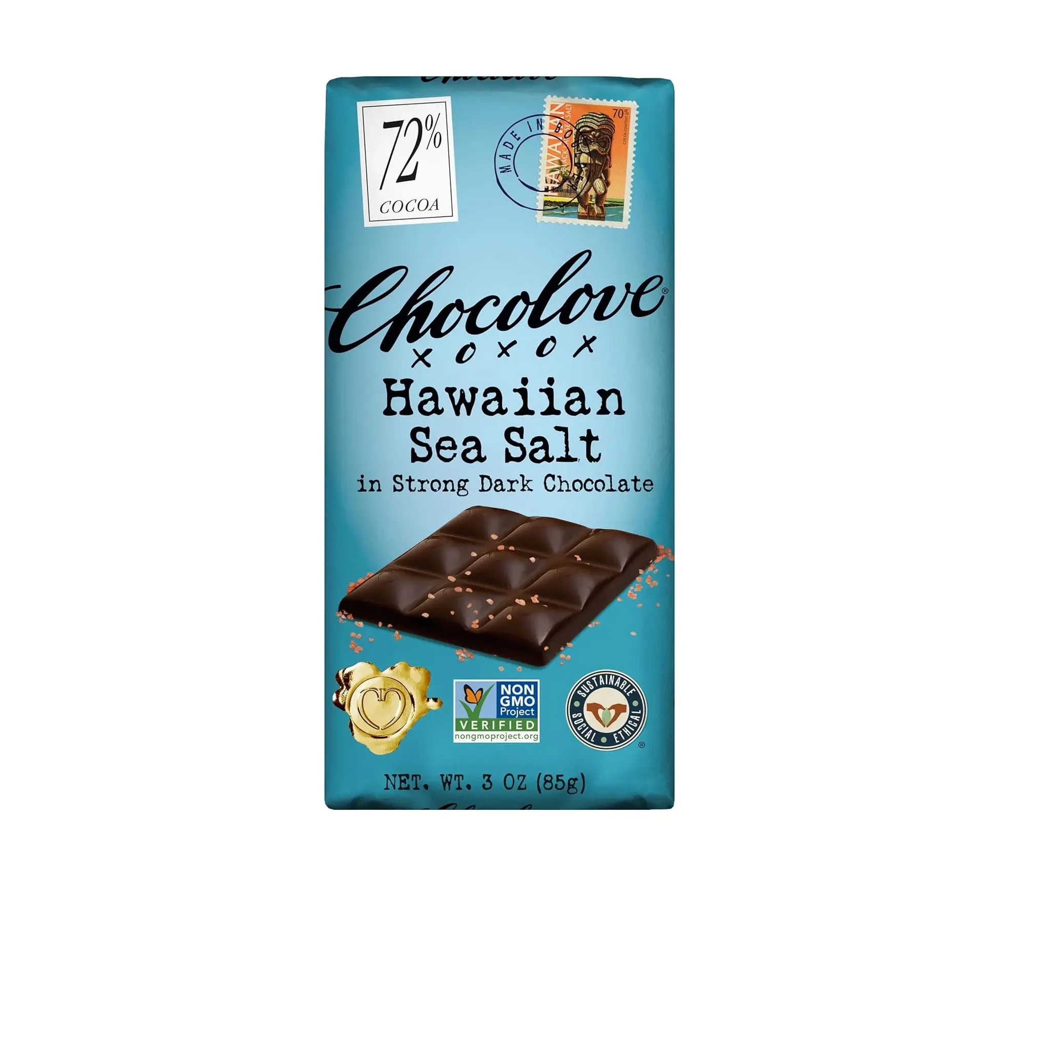 Chocolove Hawaiian Sea Salt In Strong Dark Chocolate Bar 3 Oz
