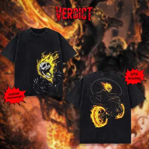 [VERDICT] Johnny Blaze Wash T-Shirt, Men's T Shirts, Good Graphic Tees, Trendy T-Shirts, Menswear, Top, Streetwear, DTG Breathable Print men fashion