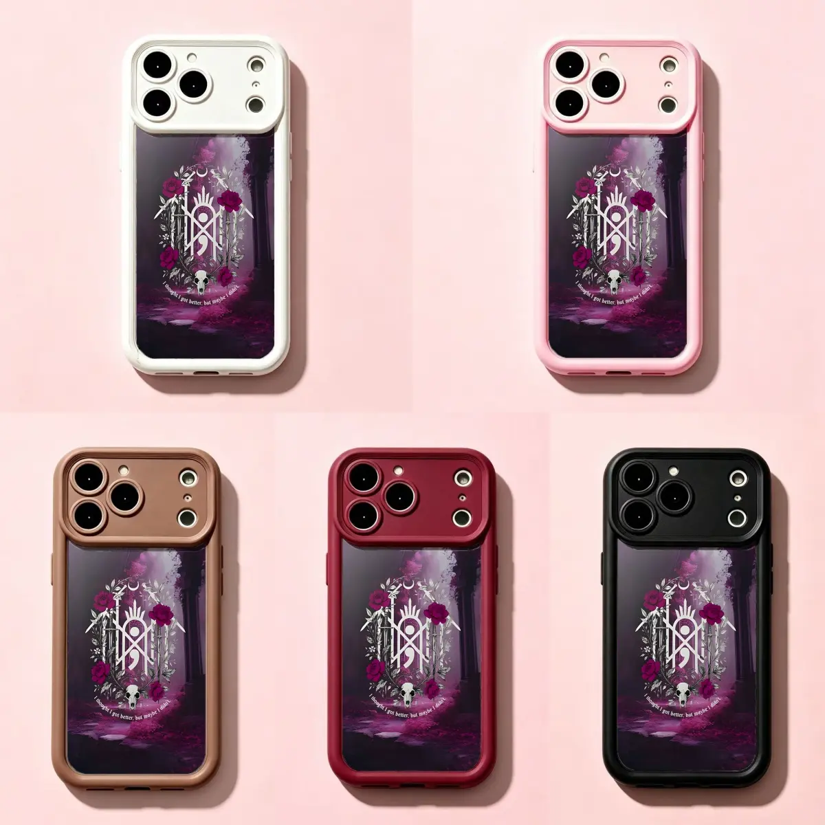 Sleep T0ken Rose Lyrics Caramel Ver Pink Phone Case |Gift For Fans| For iPhone 17 Pro Max 16 15 14 13 mini 12 mini 11 for Samsung S21 S22 S23 S24 S25 S26 Phone Case|Gift for Her/Him