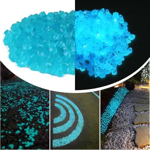 300pcs Luminous courtyard decoration, Resin luminous stone, suitable for DIY Garden Aquarium Planter Walkway Bonsai decoration