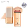 QIANWHITE Korean Waterproof Foundation Stick - Radiant Lightweight Cosmetic, Buildable Light to Full Coverage, Dual-Ended with Brush, Natural Dewy Finish, Sunscreen, for Mature Skin & All Skin Types, Covers Blemishes, Makeup Products, Back to School