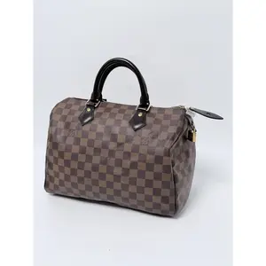 Pre-owned Louis Vuitton Canvas Shoulder Bags Speedy 30 Damier Ebene Top Handle Handbag Shoulder Bag LV387FEI