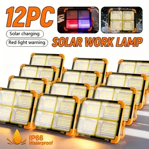 [Solar LED Work Light] Portable And Hand-carry LED Work Solar Light With Stepless Brightness Adjustment - 2600LM Brightness, LED Floor Light For Work Sites, Suitable For Emergency Work Lighting, Hurricane Days, Camping