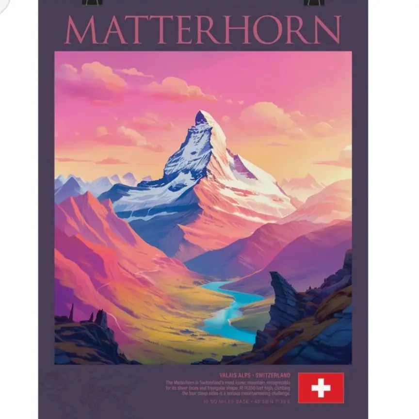 Matterhorn (Switzerland) Poster - Classic Travel Wall Decor