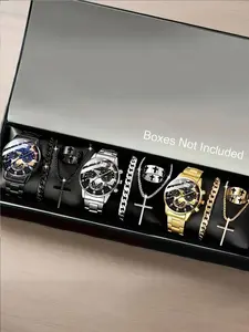 12-piece men's watch set, fashionable men's watch with multi-color quartz men's watch set, Modern Fashionable Wristwatch