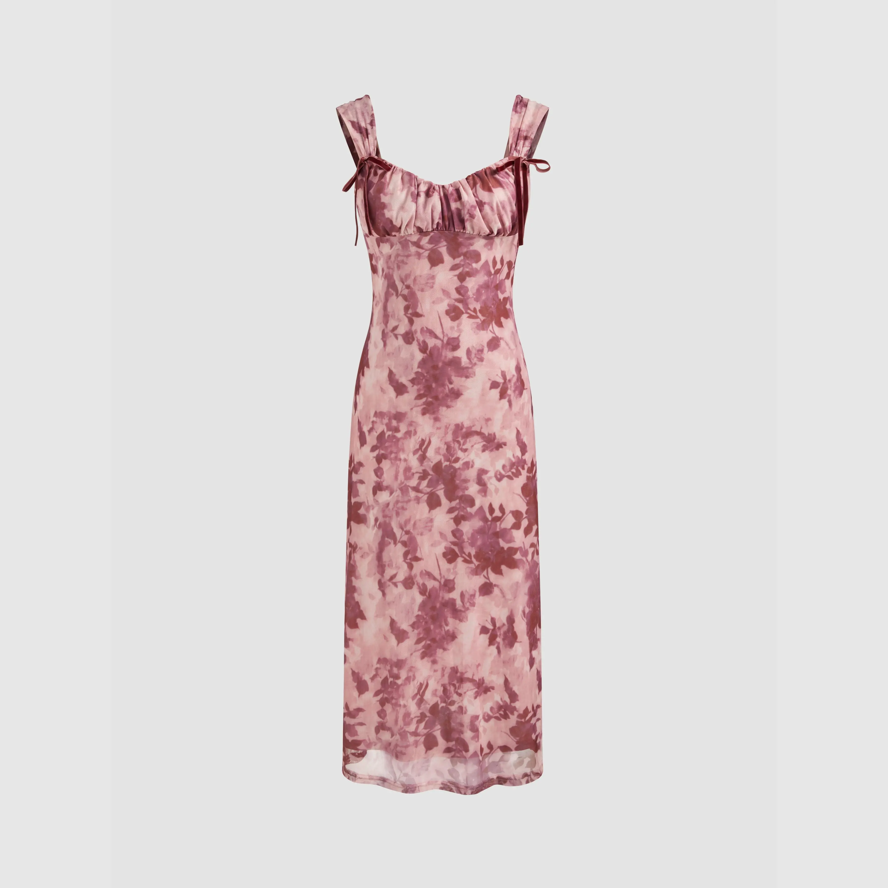 knee length dresses for ladies Navy Floral Bowknot Slip Midi Dress – Gabi Swimwear