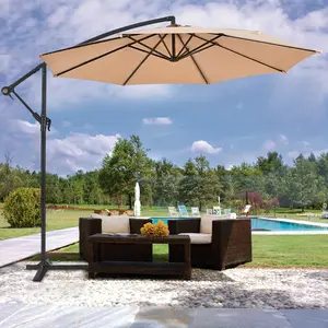 10ft Offset Hanging Patio Umbrella - Smooth and Effortless Tilt Adjustment, Durable and Water-Resistant Polyester Shade, Sturdy 8-Rib Construction - Perfect for Outdoor Entertaining in Backyards, Poolside Relaxation, Market Stalls and Garden Decor