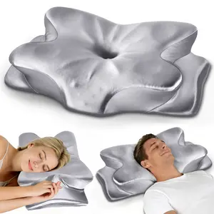 CCidea Memory Foam Neck Pillow – Ergonomic Cervical Support for Neck Pain Relief, Cooling Breathable Contour Pillow for Side & Back Sleepers