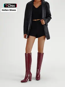 Women's Vintage Spring Fashion Chunky Heel Knee-High Boots, Daily Wear Boots, Leg Slimming, Versatile for Office, Parties, Fall & Winter Essential
