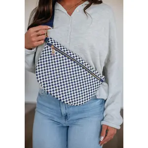 Patsy Checkered Bum Bag - Navy