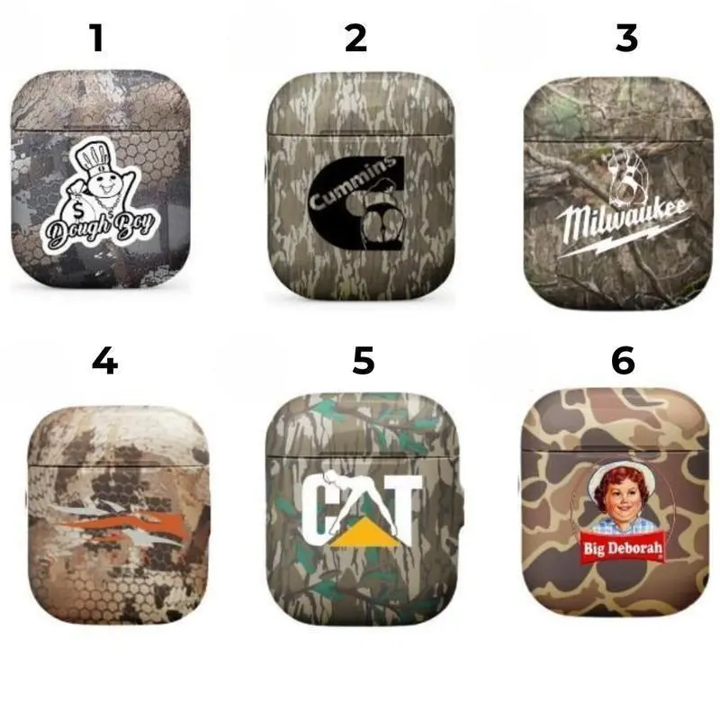 AirPods Case Sitka, Dough boy, Cummins Camo, Shockproof Protective Cover for AirPods Gen 1 2 3 4 - Mossy Oak Camouflage, Old School Duck Hunting