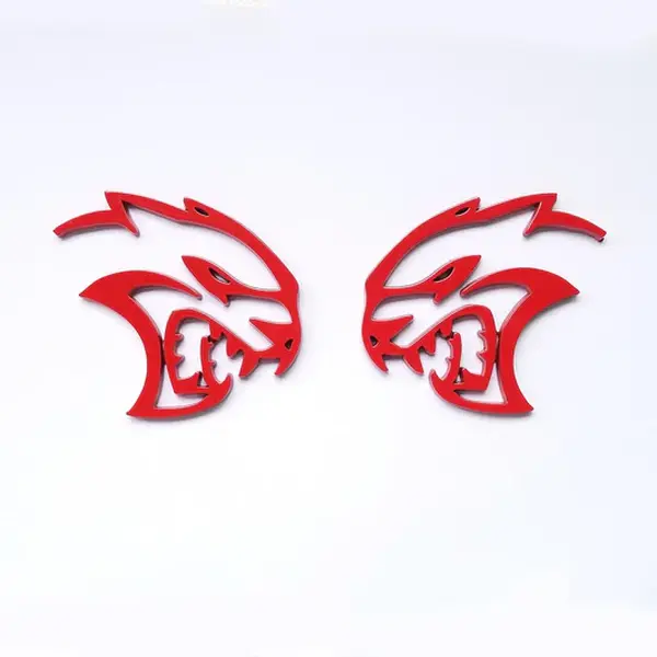 Hollow Hellcat Badge Kit 68269896aa for Dodge SRT - 3D Replacement Emblems in Black/Red/Chrome, Car Decorative Sticker, Exterior Styling Upgrade Auto Accessories