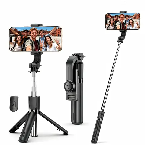 Portable Selfie Stick Tripod, 3 in 1 Extendable Selfie Stick Phone Holder for iPhone 14/13/13 Pro/13 Pro Max/12/12 Pro/X/XR/XS/8/7/6S,Android Samsung Smartphone