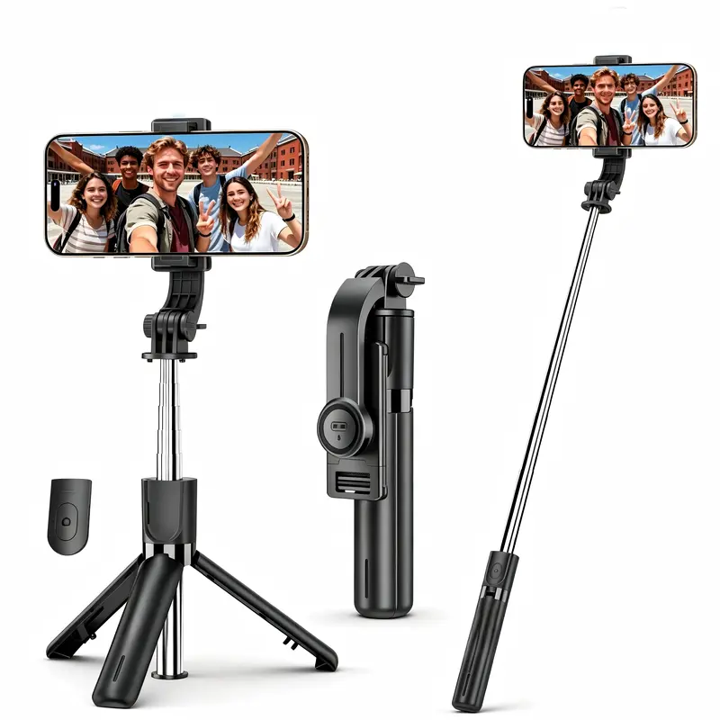 Portable Selfie Stick Tripod, 3 in 1 Extendable Selfie Stick Phone Holder for iPhone 14/13/13 Pro/13 Pro Max/12/12 Pro/X/XR/XS/8/7/6S,Android Samsung Smartphone