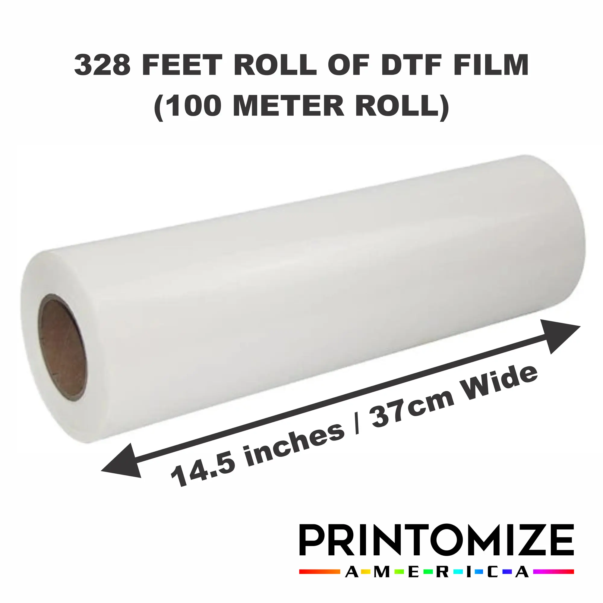 14.5" (37cm) x 328 Feet Roll Of DTF Film - Double Sided Instant Hot Peel