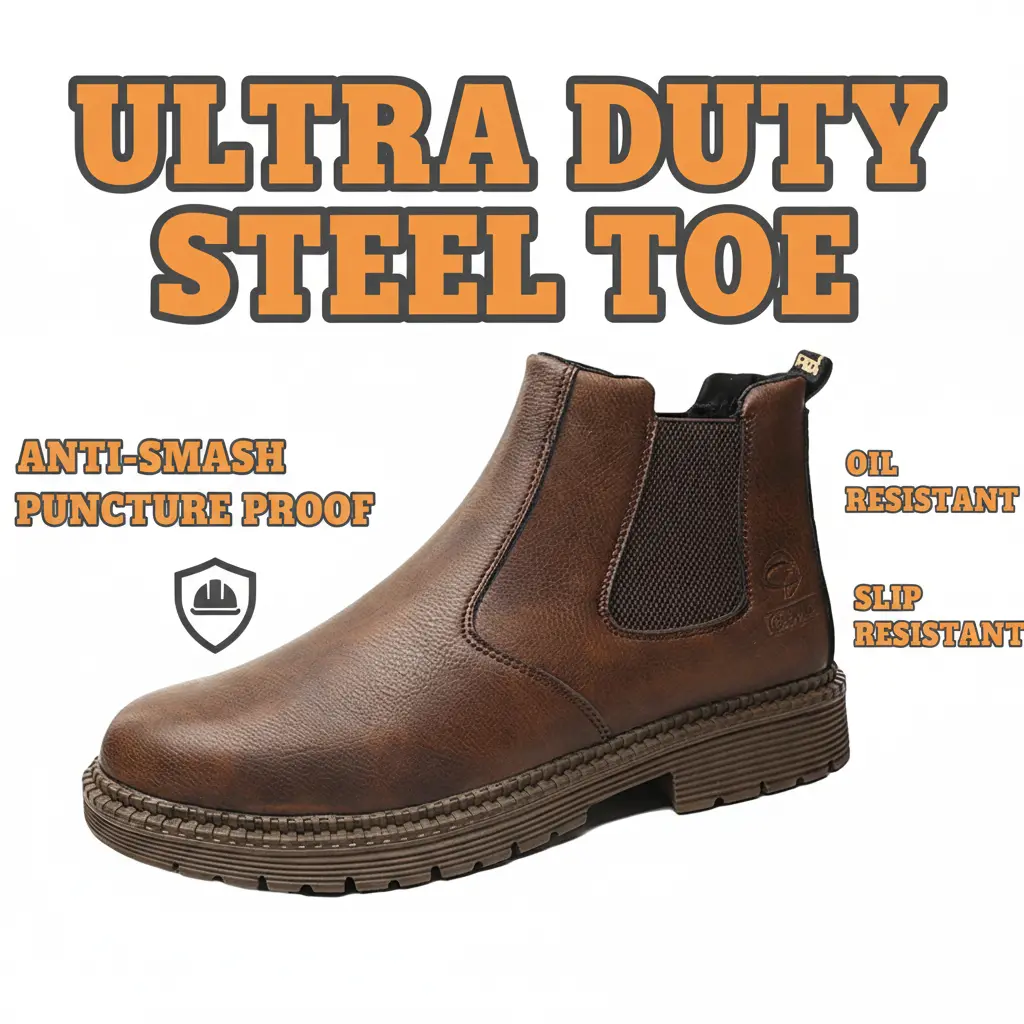 Women's Unisex Work Boots - Anti-Slip, Smash-Proof, Splash-Proof, Puncture-Resistant, Waterproof, Durable Safety Footwear with Lightweight Cushioning, Shock Absorption, Heavy-Duty Protection for Worker, Construction, Kitchen, Outdoor All-Day Wear, Heavy P