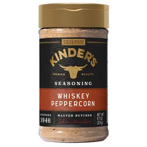 Kinder's Whiskey Peppercorn Seasoning 9.7oz - Bold Cracked Pepper Steak Rub