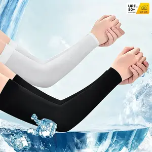 Cooling Ice Silk Arm Sleeves UPF50+ UV Protection Sun Block Summer Essentials For Men Women Breathable Stretch Sweat Wicking Fast Dry Non-Slip Arm Covers For Driving Cycling Fishing Golf Hiking Running Camping Outdoor Sports Sun Sleeve Arm Guards