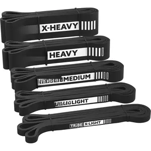 Long Resistance Bands for Working Out Men and Women - Set of 5 Pull-Up Bands, Rubber Handles and Door Anchor - Workout Bands Resistance for Men - Exercise Bands Resistance Bands Set