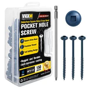 150PCS #8x2-1/2'' Blue Square Drive Screws Kit Self-Tapping Wood Screws for Deck Fence And Flooring FREE Square Bit Included