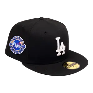 New Era 59Fifty Black Los Angeles Dodgers Back to Back Circle Side Patch