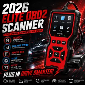 V519 Custom Universal Car OBD II Diagnostic Scanner with 35,910 DTC Library Live Data Stream & Battery Voltage Test for Efficient Car Fault Detection  #Summervibes