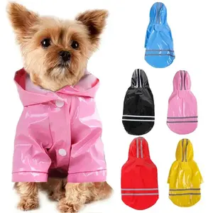 Wardrobe (Raincoat) - Dog Raincoat Reflective Waterproof Snowproof Pet Coat for Small Puppy Cats Raincoat Chihuahua Bulldog Pets Cape Poncho Costume pet coat clothes Hooded Slicker