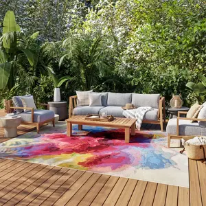 Nourison Color Splash Abstract Indoor/Outdoor Flatweave Rug